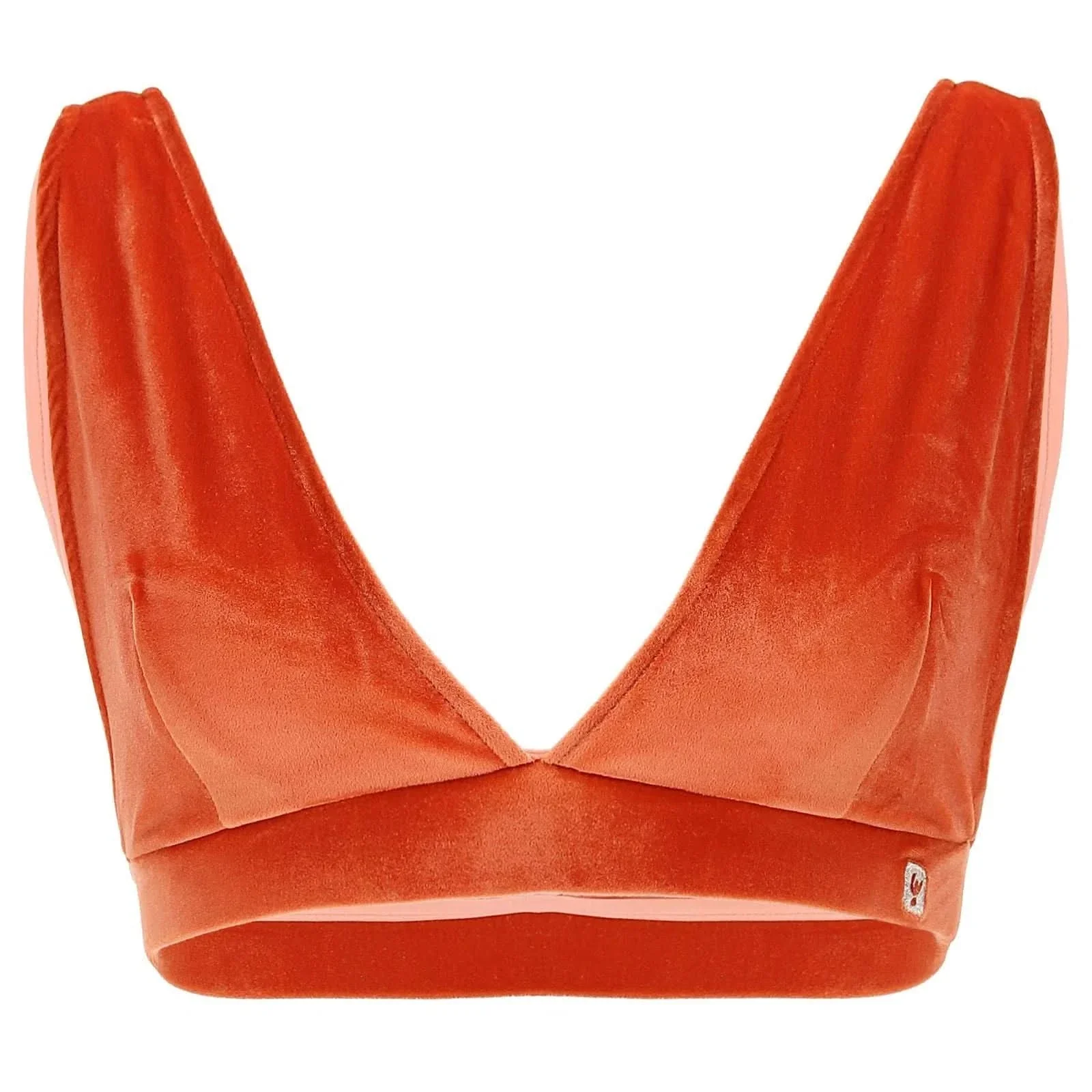 Deep V chenille top - Orange - Image 4
