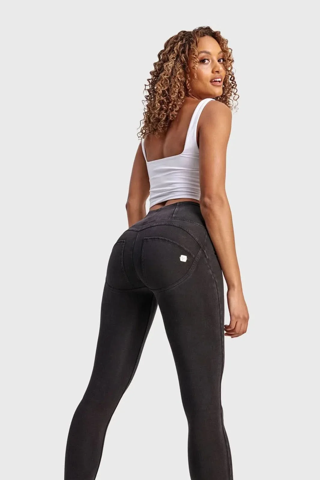 WRUP Denim - High Waisted - Full Length - Black + Black Stitching - Image 4