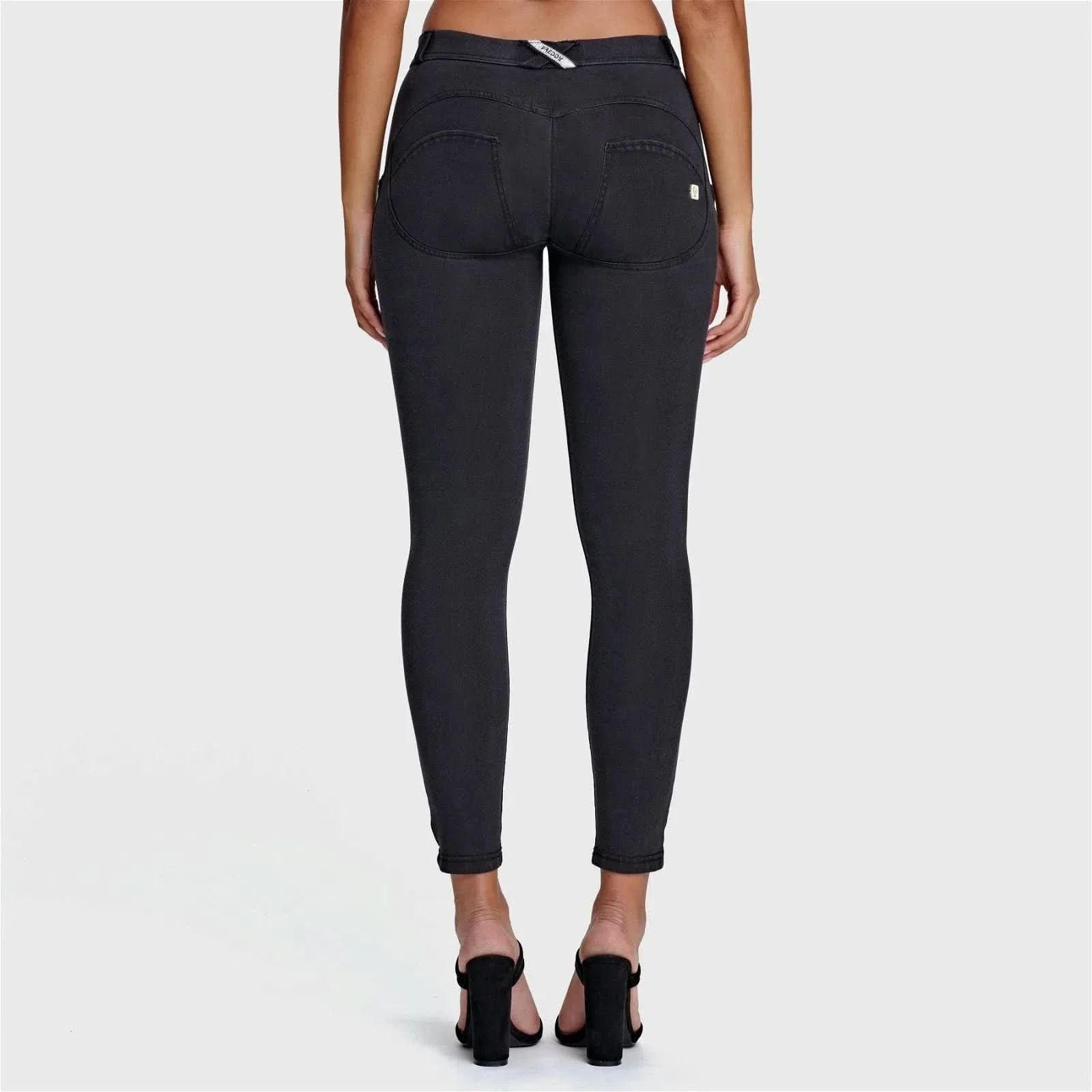 WRUP Denim - Mid Rise - 7/8 Length - Black + Black Stitching - Image 5