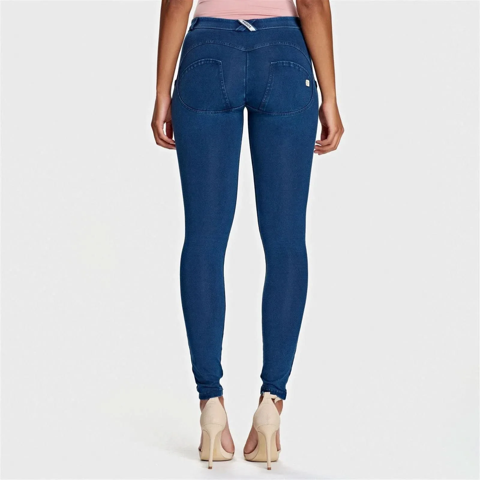 WRUP Denim - Mid Rise - Full Length - Dark Blue + Blue Stitching - Image 5