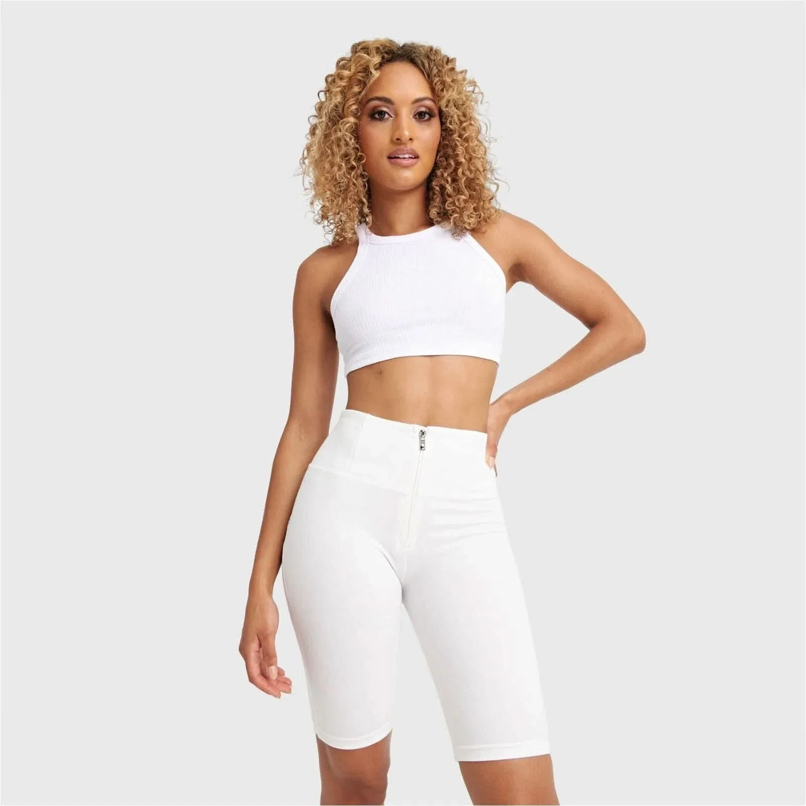 WRUP Drill Limited Edition - High Waisted - Biker Shorts - White - Image 6