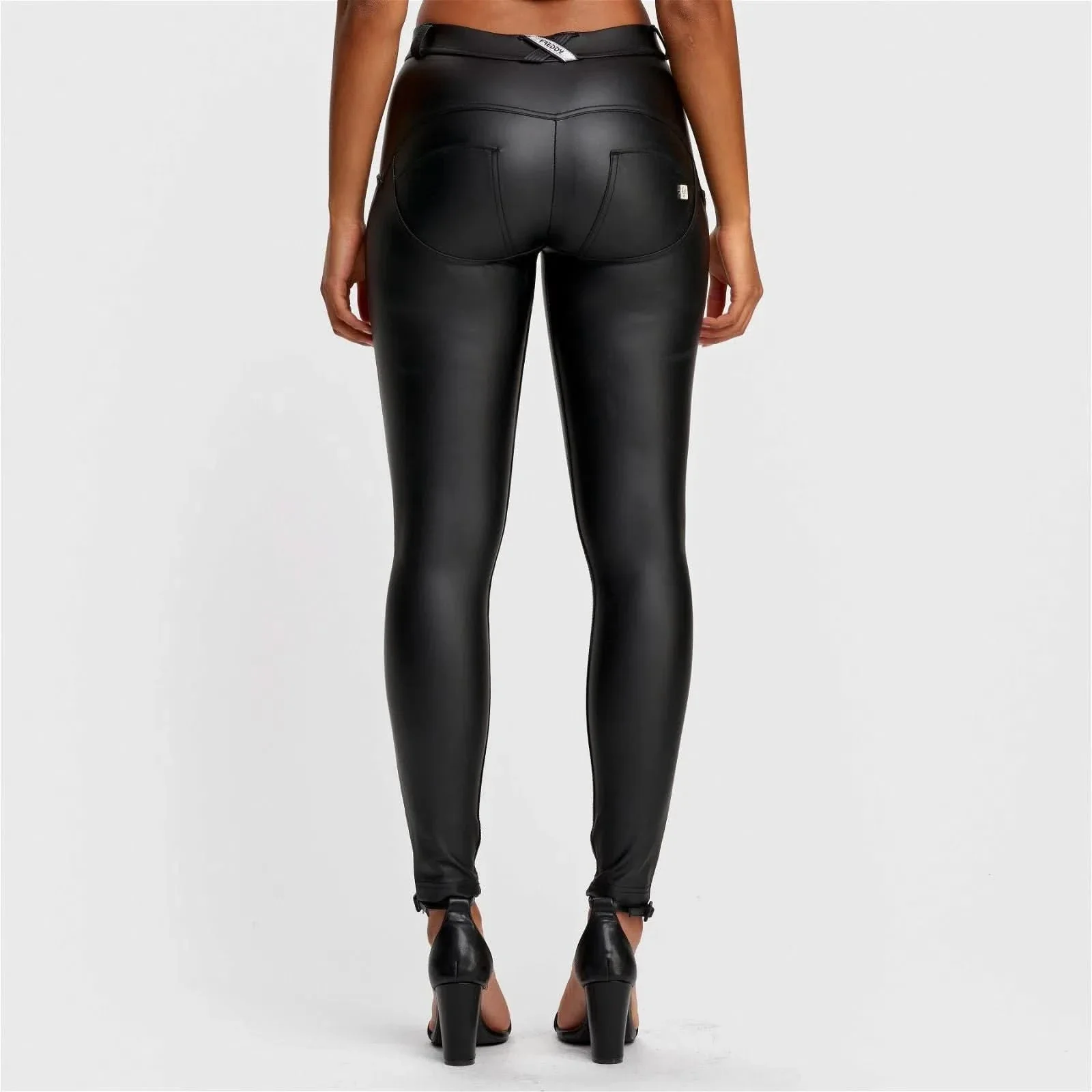 WRUP Faux Leather - Mid Rise - Full Length - Black - Image 3